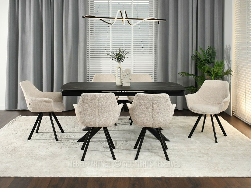 Scaun Mirabell (bej deschis + negru)