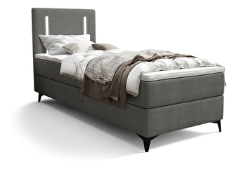 Egyszemélyes ágy 90 cm Clinton Bonell (bézs) (ágyráccsal és matraccal, és tárolóhellyel)