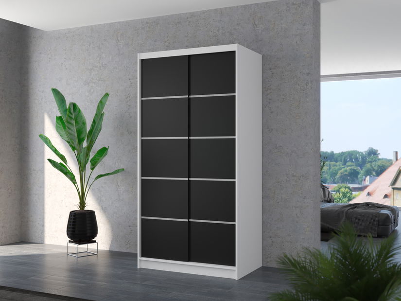 Ruhásszekrény Remea (fehér + fekete)