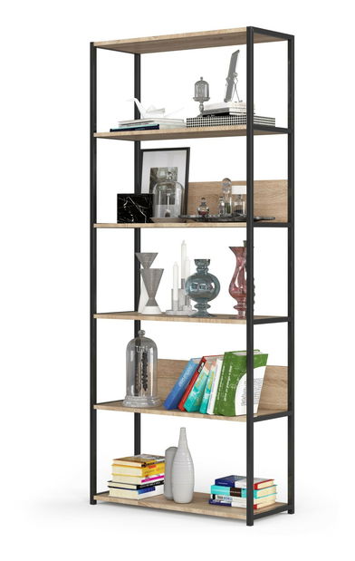 Raft Loriana V (negru + stejar sonoma)