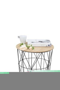 Stolić za kavu Lata (crna + hrast prirodni) 