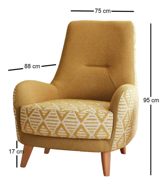 Kreslo Aztekatto (žltá)