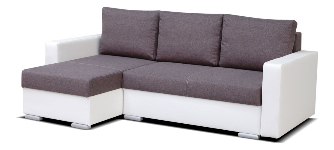 Rohová sedačka Roseris (sivá + biela) (L)