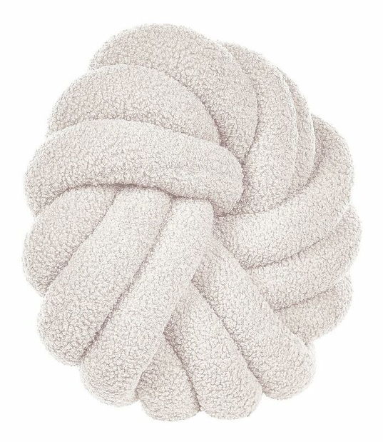 Ozdobný vankúš v tvare uzla 31 x 11 cm Beliani Acolla (biela)