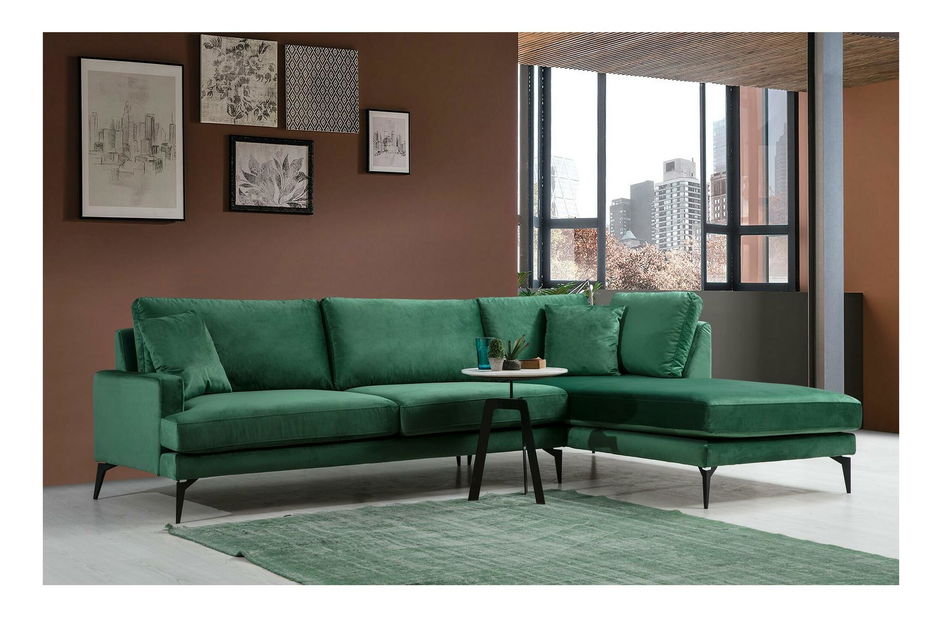 Kutna garnitura Papirolla (D) (zelena + crna)