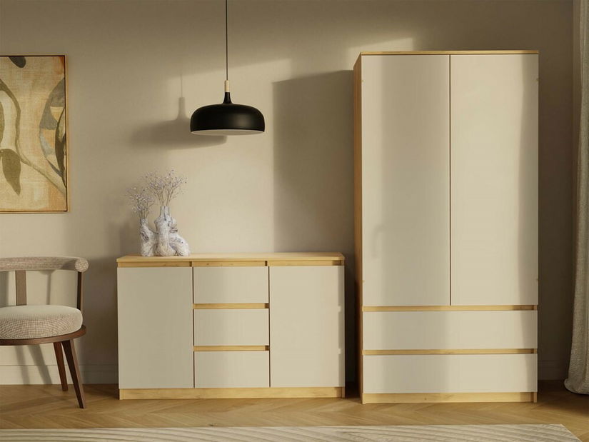 Dulap de haine Musecalo 1 (stejar artisan + cashmir)