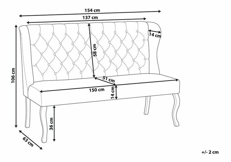 Canapea două locuri TAROS (gri)