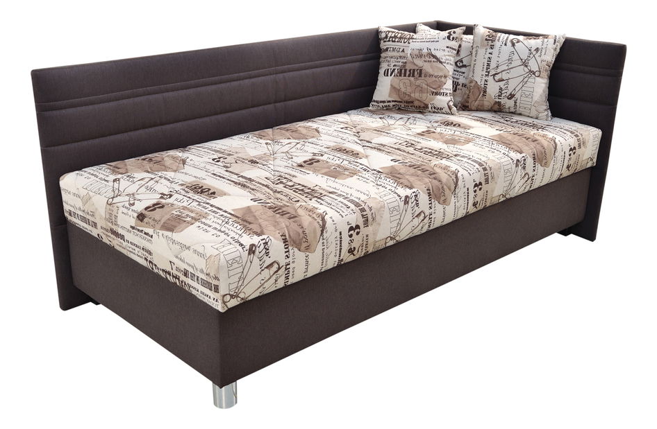 Jednolôžková posteľ 120 cm Blanár Polly (béžová + hnedá) (s roštom a matracom) (P)