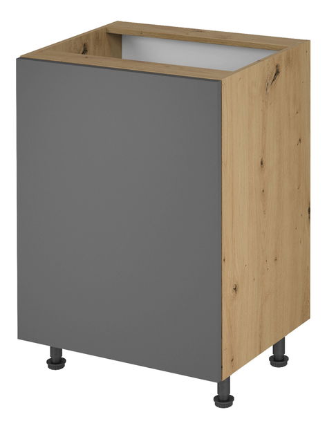 Donji kuhinjski ormarić D60 Langari (hrast artisan + siva mat) (L)