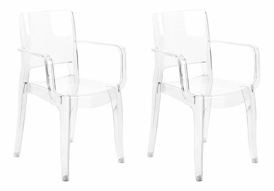 Set 2 ks jedálenských stoličiek Kenza (priehľadná)