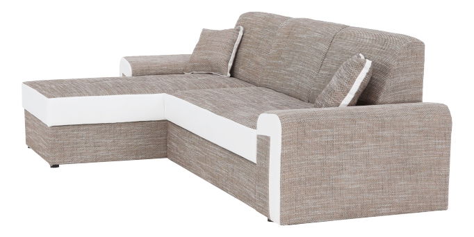 Rohová sedačka Pinia (hnedá + biela) (L)