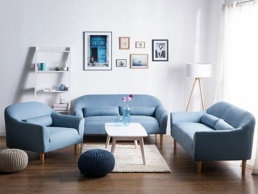 Pohovka trojsedačka OSNOD (polyester) (svetlomodrá)