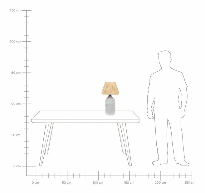 Stolná lampa Matza (sivá)