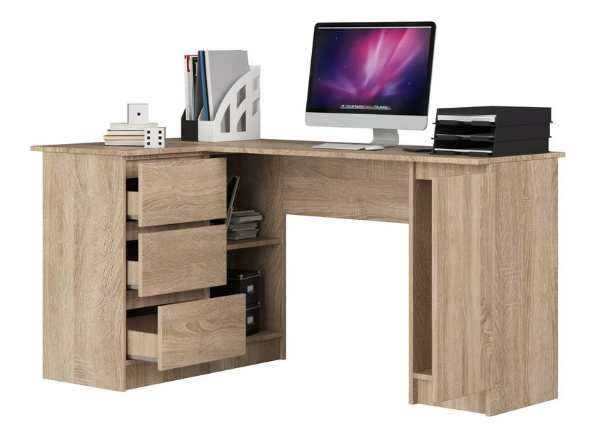 Masă PC de colț Bevin (stejar sonoma) (S)
