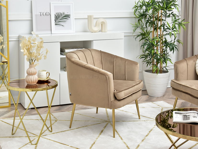 Fotoliu Etimee F (bej + auriu)