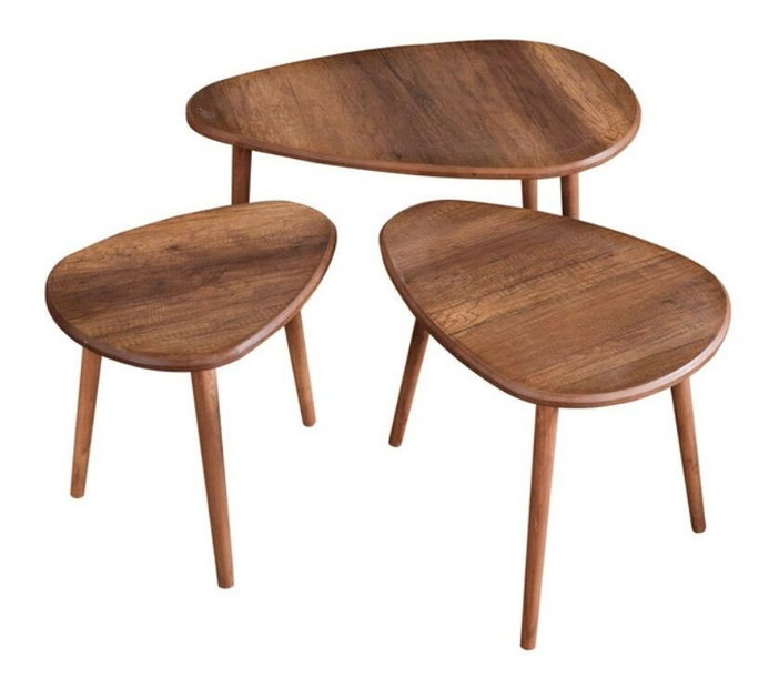 Set de 3 măsuțe de cafea Alva (nuc)