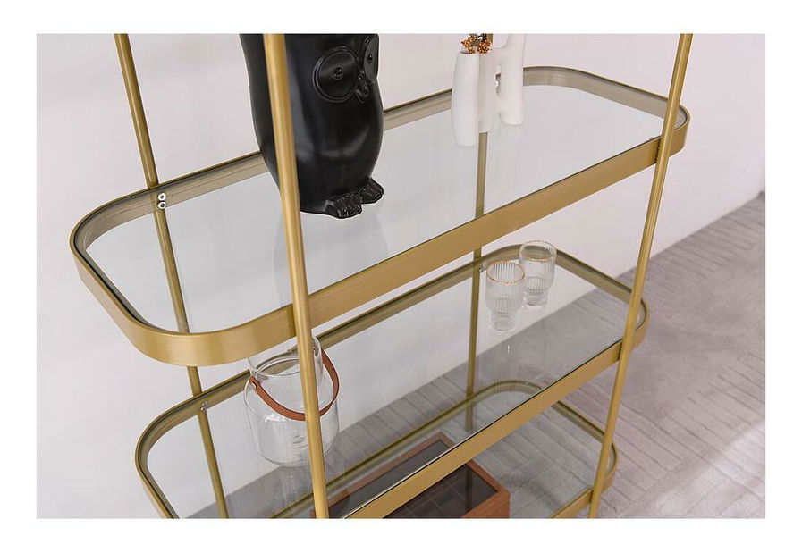 Regál Derrick D8 (transparentná + zlatá)