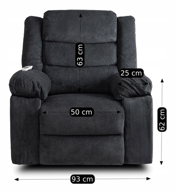 Masszázsfotel Jornaleros (fekete szövet) 