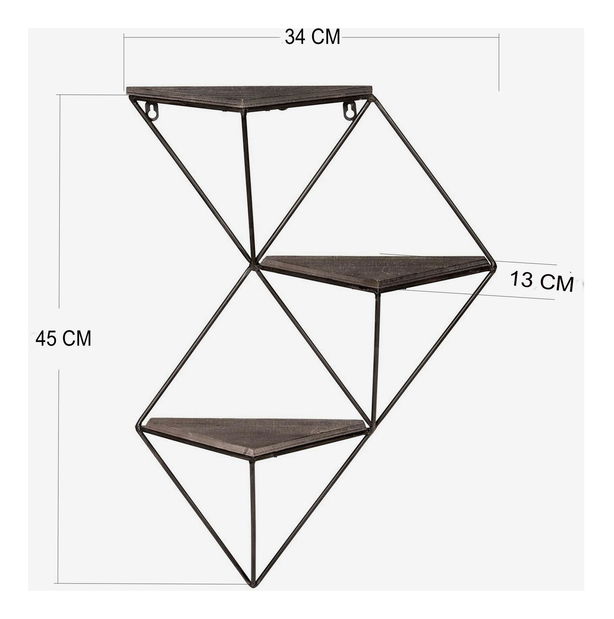 Dekoratív falipolc Duvelo 18 (dió + fekete) 