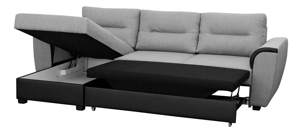 Rohová sedačka Thomas (oranžová + tmavosivá) (L)