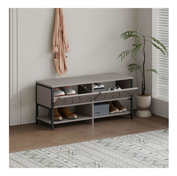 Skrinka na topánky Ingola (svetlá mokka) 