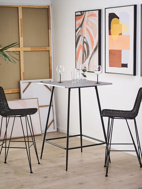 Masă tip bar VALLON (gri + negru) (pentru 4 persoane)