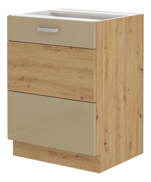 Dolná kuchynská skrinka Arryn 60 D 1F BB (dub artisan + lesk cappucino)