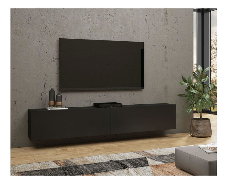 Tv stolík/skrinka Avernic Typ 40 (onyx čierna + dub wotan)