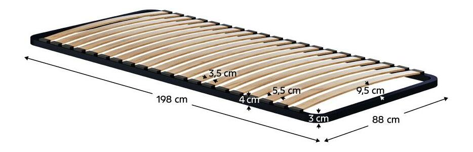 Lamellás ágyrács 200x90 cm Kvantobello 