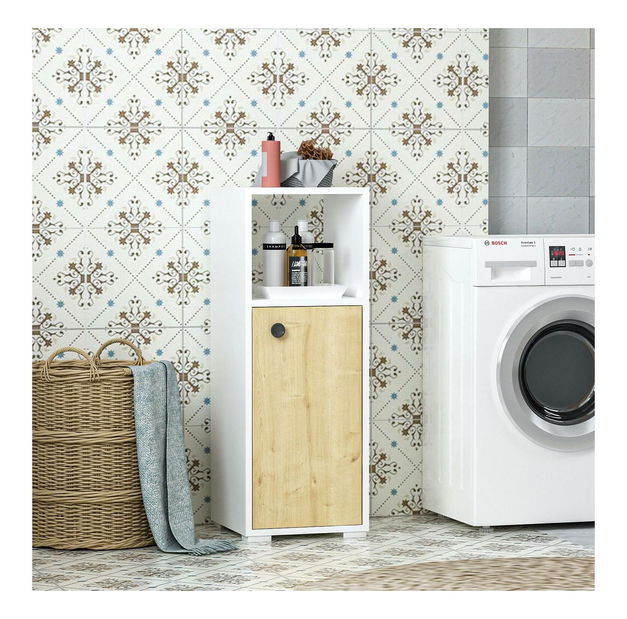 Dulap de baie Satadu 1 (alb + stejar zafir) 