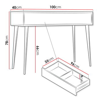 Konzolový stolík 1SZ Okinawa (Čierna + Dub artisan)