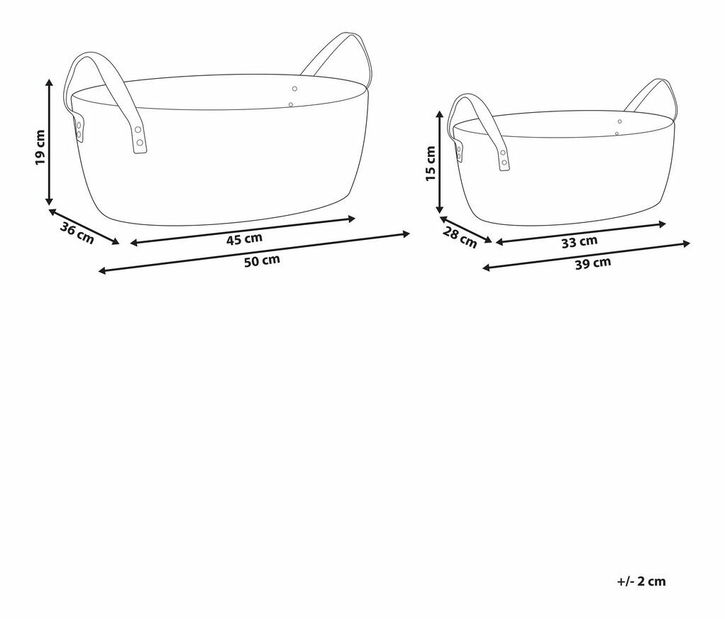 Set 2 buc coșuri Gael (bej)