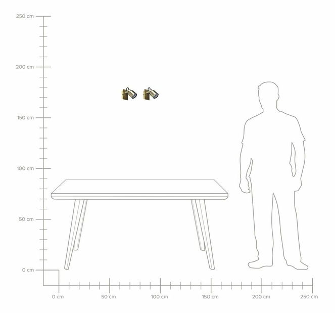 Set 2 ks nástenných svietidiel Briyah (mosadzná)