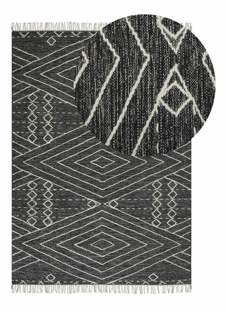 Covor 140 x 200 cm Khenif (negru)