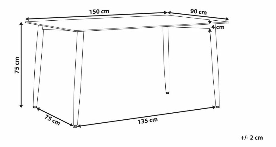 Jedálenský stôl TOTTUS (čierna) (pre 6 osôb)