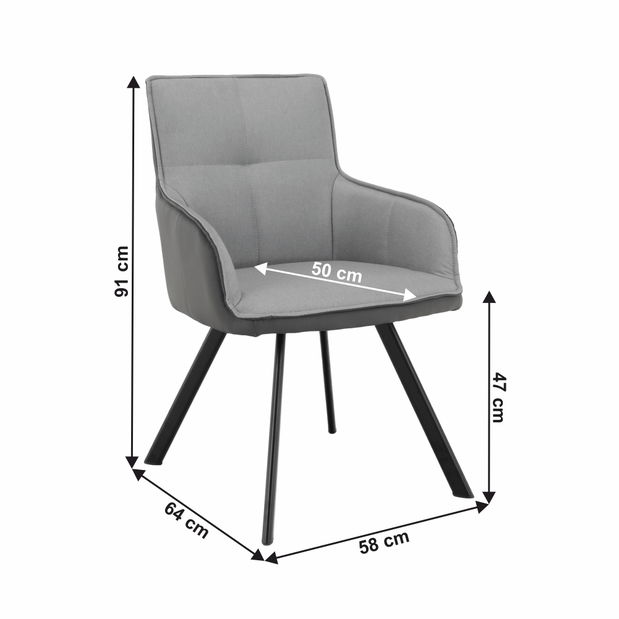 Kreslo Talisman (sivá + tmavosivá + čierna)