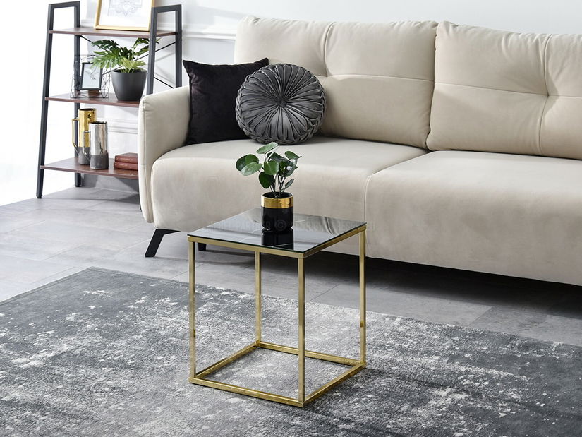 Măsuță de cafea Bella S (negru + auriu)