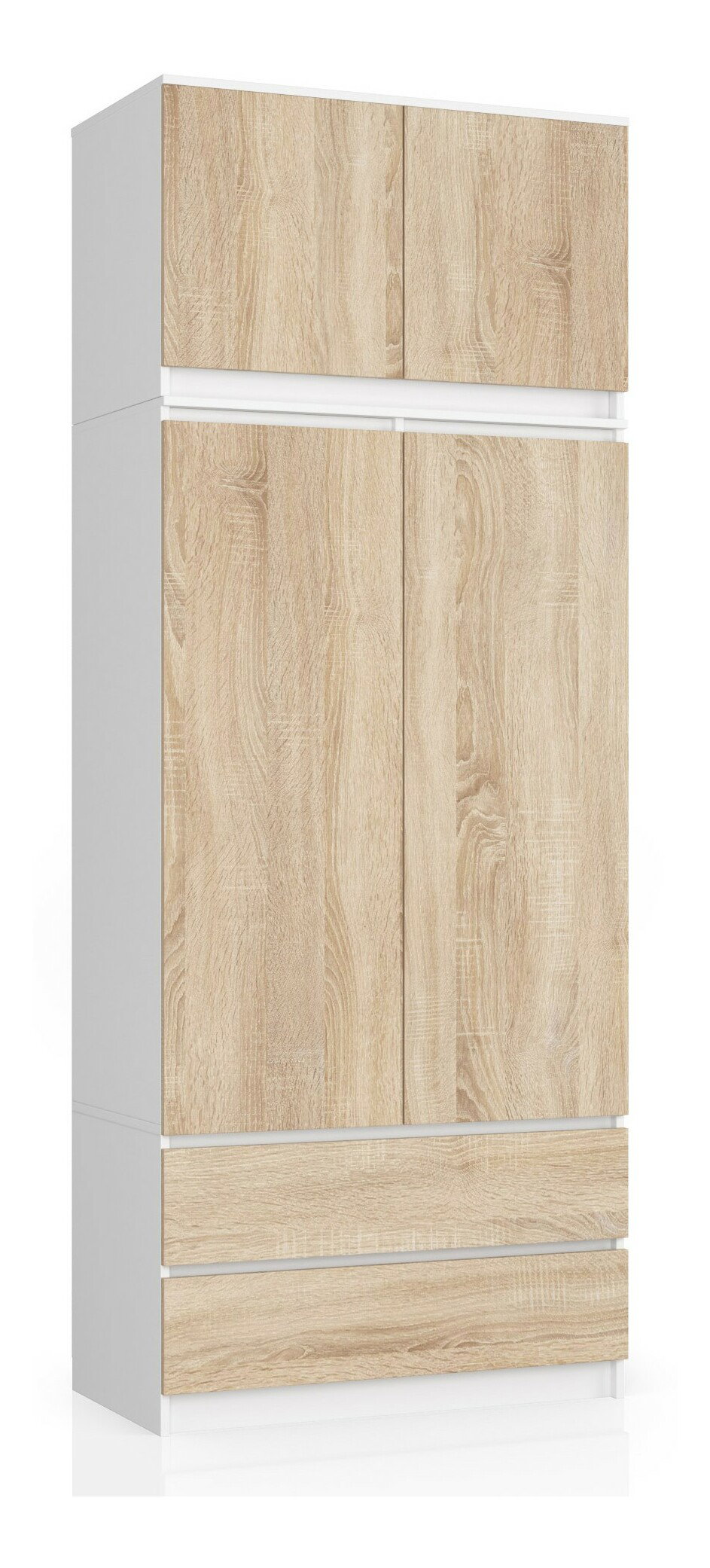 Szekrény Submarino (fehér + sonoma tölgy) (felépítménnyel)