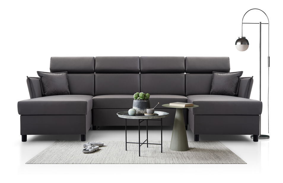 Rohová sedačka Moria U (hnedá) (P)