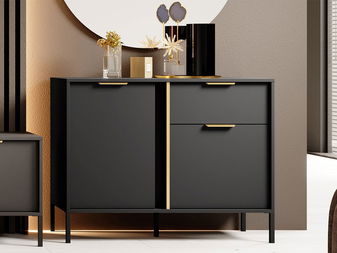 Komód Bonny 2D1S (antracit + arany)