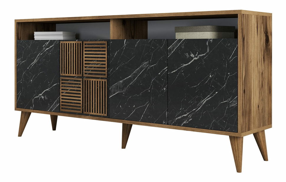 Ormarić Millano 3 (orah + crna)