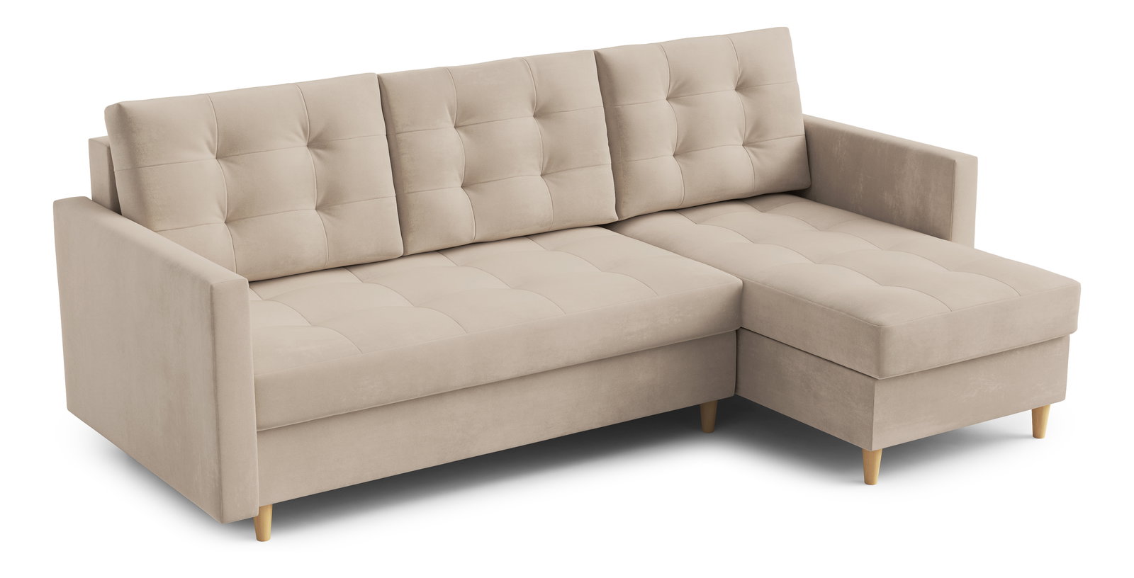 Rohová sedacia súprava Divas (P) (svetlobéžová)