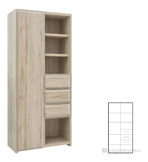 Dulap cu rafturi Porfirio REG1D3S/20/8