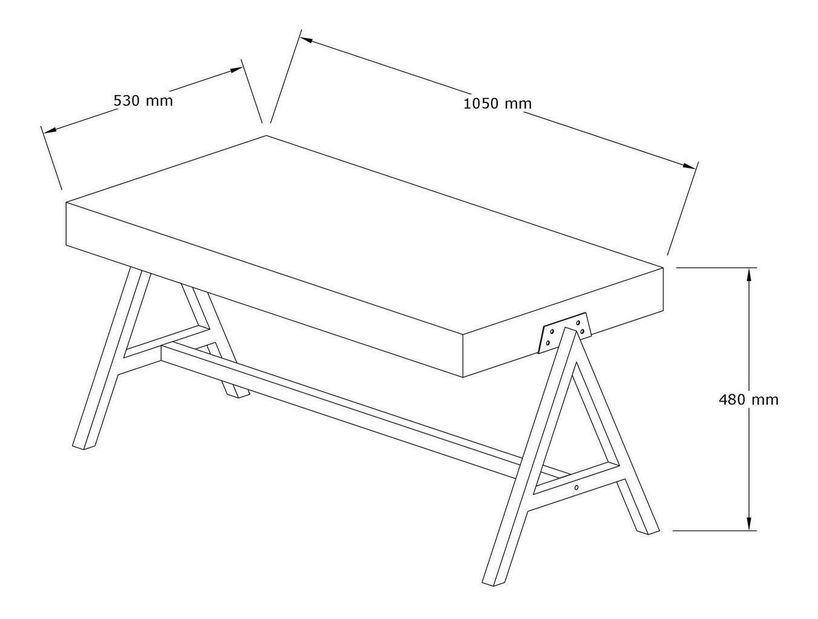 Konferenčný stolík Rafael (atlantická borovica + čierna)