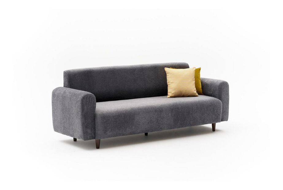 Canapea trei locuri Noyalepo C (gri + Nuc)