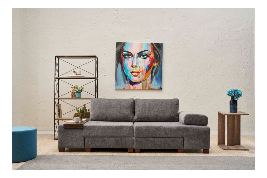 Canapea extensibilă Perenilla C (gri + Nuc)