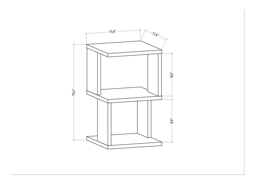 Noptieră Caramello (Alb) 