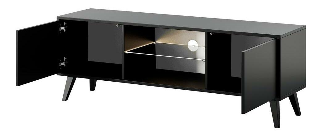 TV skrinka/stolík Savoi II (s osvetlením) (čierna)