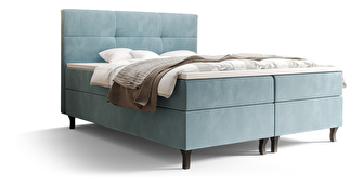 Manželská posteľ  Boxspring 160 cm Lumba (sivomodrá) (s matracom a úložným priestorom)