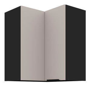Horná rohová kuchynská skrinka Aaron 60x60 GN-72 2F (90°) (čierna matná + kašmír)